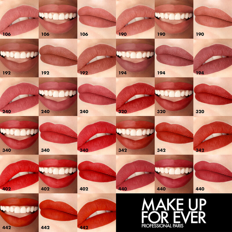 Makeup Forever lipstick swatch. Rouge Artist Intense 28 and Rouge Artist  Natural N11 (left to right).