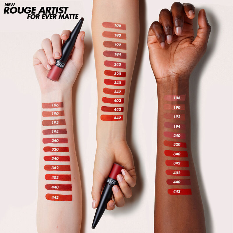 Make Up For Ever Artist Liquid Matte, 205 Mauvy Pink, 301 Rust & 403 Deep  Red: Review and Swatches